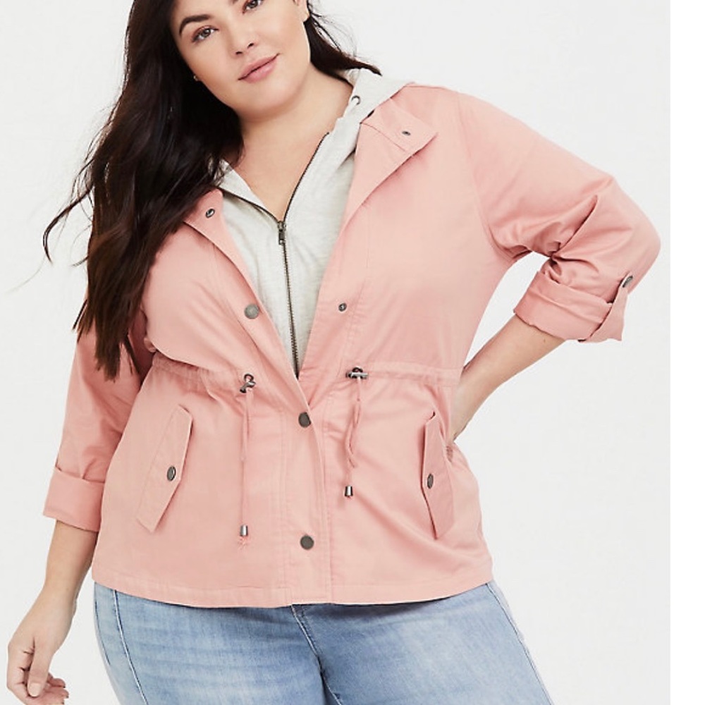 TORRID PINK HOODED 2FER ANORAK